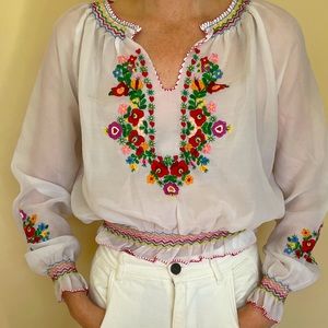 SOLD vintage embroidered peasant top